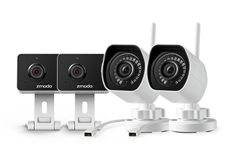 Zmodo Wireless Security Camera System (4 pack) Smart Full HD Outdoor WiFi IP  Cameras with Night Vision 
